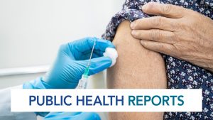 Pubic Health Reports text with image of arm being vaccinated