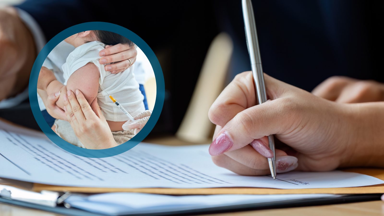 ASPPH Joins Joint Letter Urging Congressional Oversight on New Childhood Vaccine Recommendations image of hand signing a document with a pen