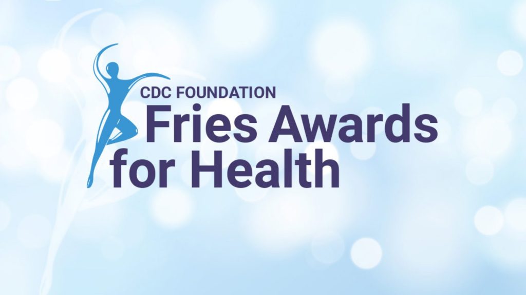 CDC Foundation Fries Awards for Health text overlaying blue background