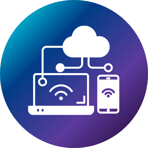Icon of computer and mobile wifi signal